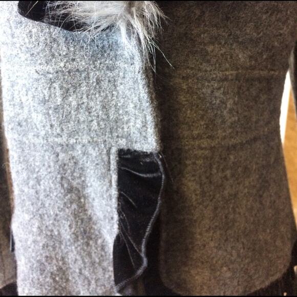 NWT Vintage Dressbarn grey jacket w faux fur & black velvet collar size medium - Picture 4 of 8